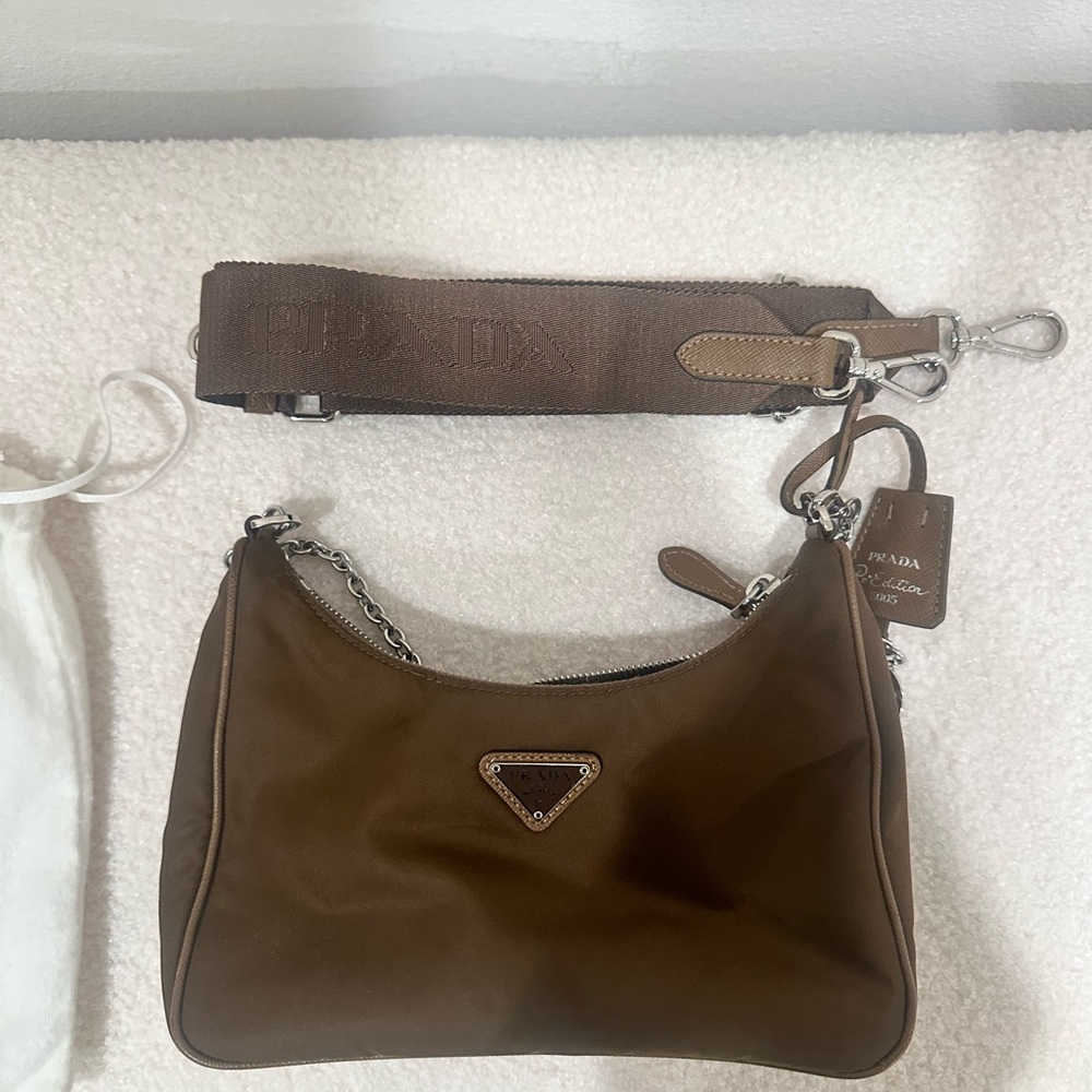 Prada Brown Leather Shoulder Bag